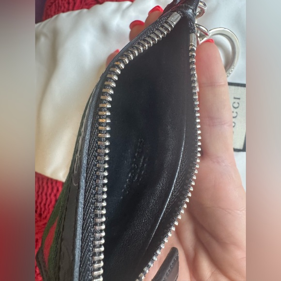 Gucci Web Card Case Zipper Wallet/ Key chain in Black. - Picture 5 of 6